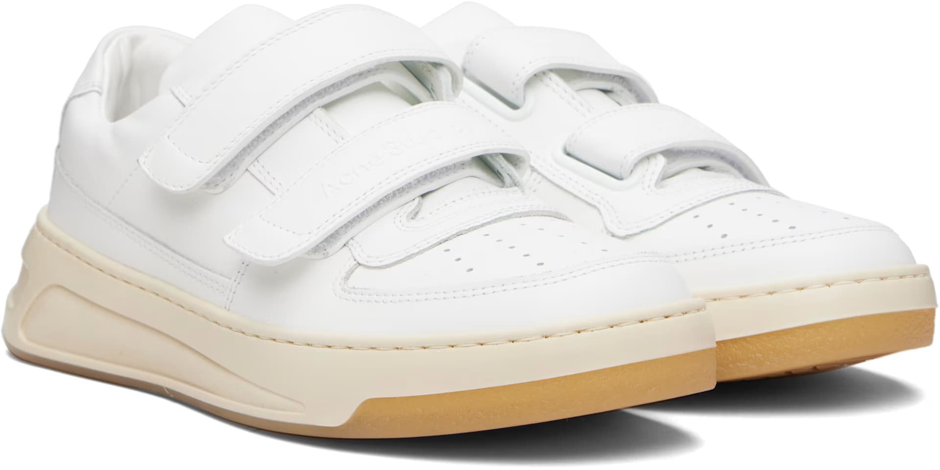 White Velcro Strap Sneakers 4