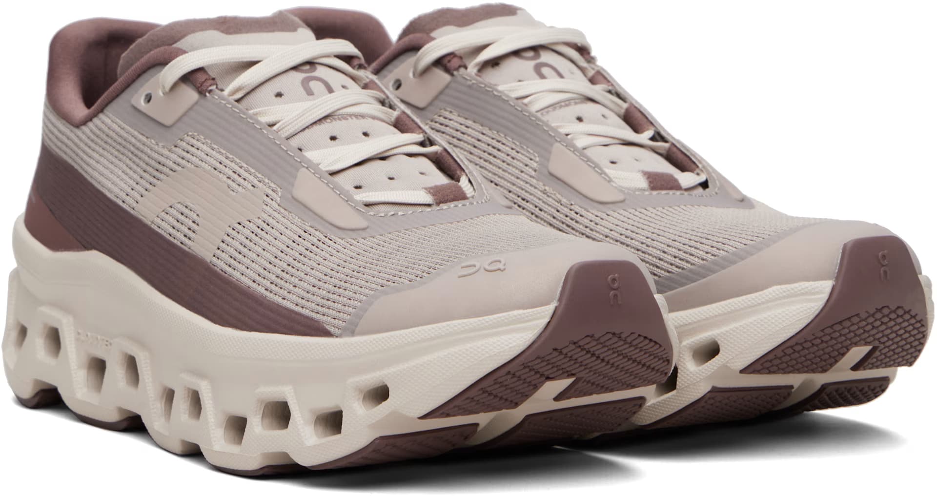 Taupe & Burgundy Cloudmonster Void Sneakers 4