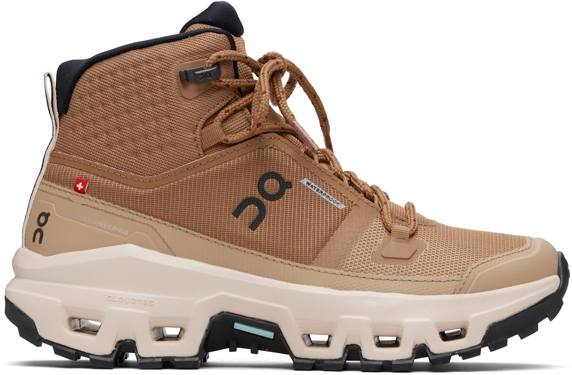Brown Cloudrock Mid Waterproof Sneakers by On