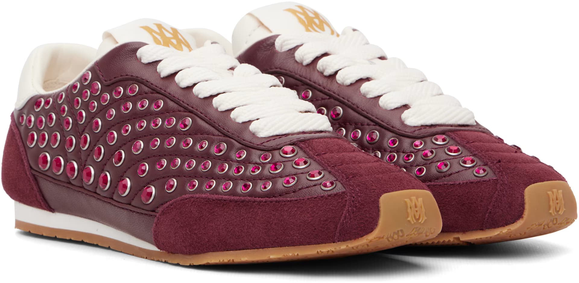 Burgundy Stud Pacific Flat Sneakers 4
