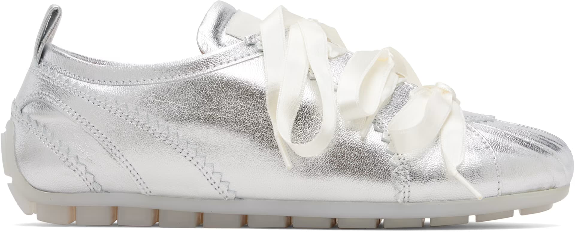 Silver Ballerina Grip Sneakers by Simone Rocha