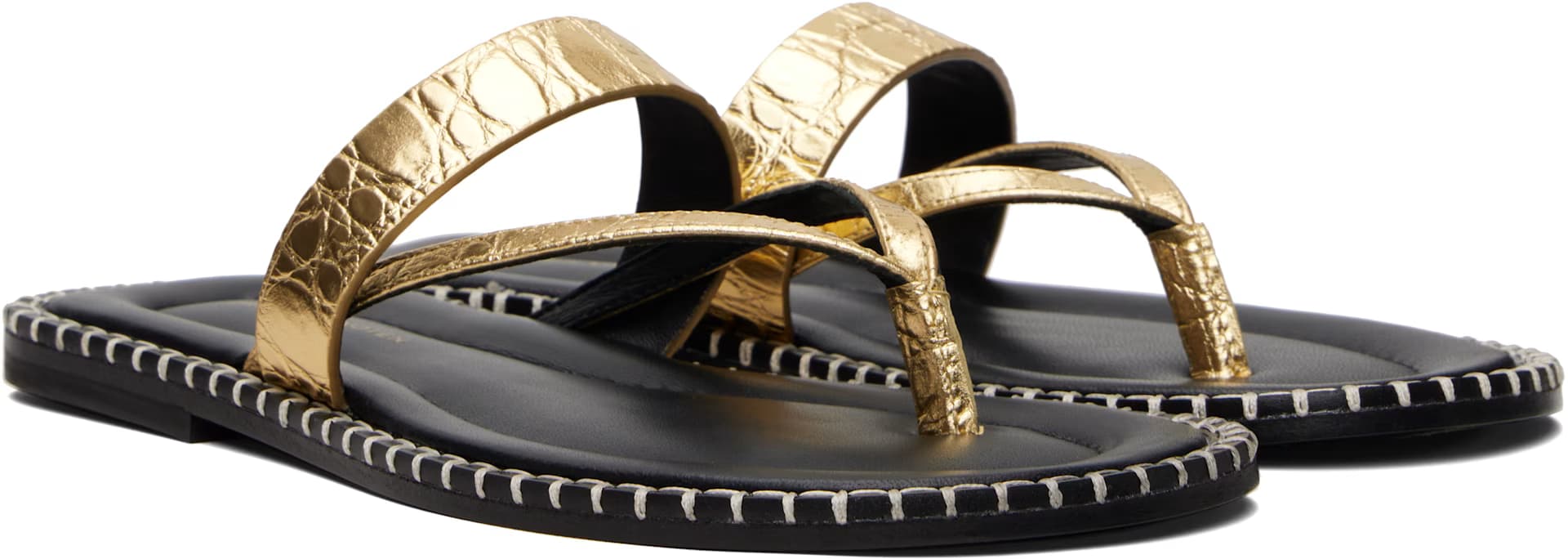 Gold Leather Sandals 4