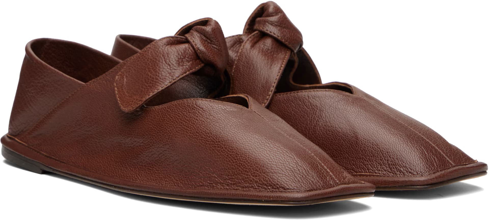 Brown Llasada Supple Shiny Ballerina Flats 4