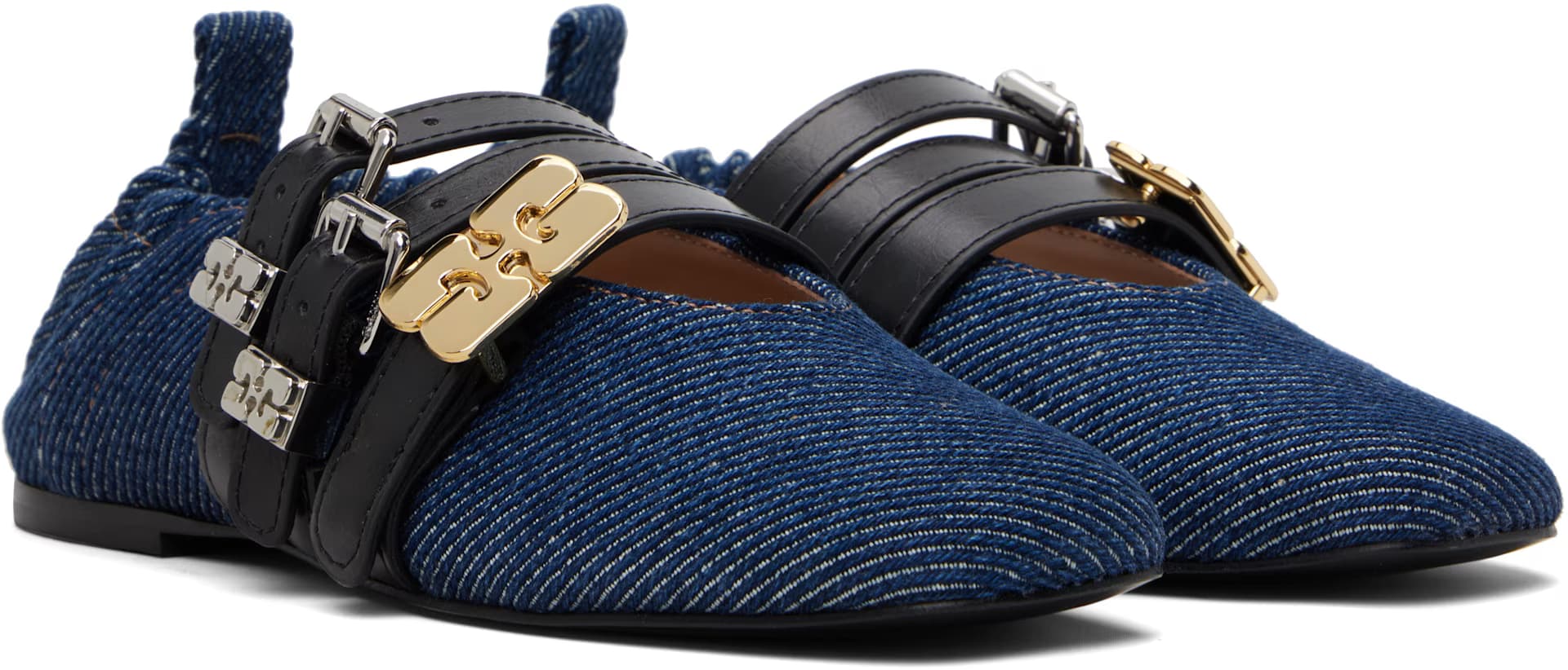 Navy Sue Triple Ballerina Flats 4