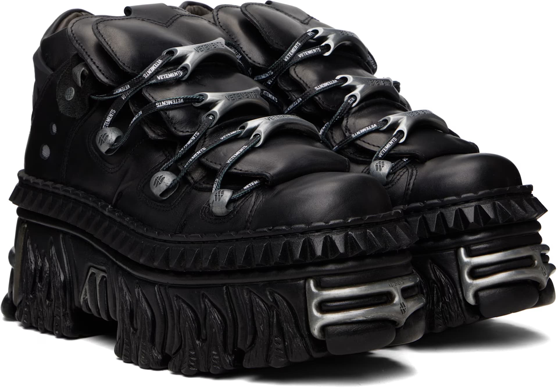 Black New Rock Edition Fire Platform Sneakers 4