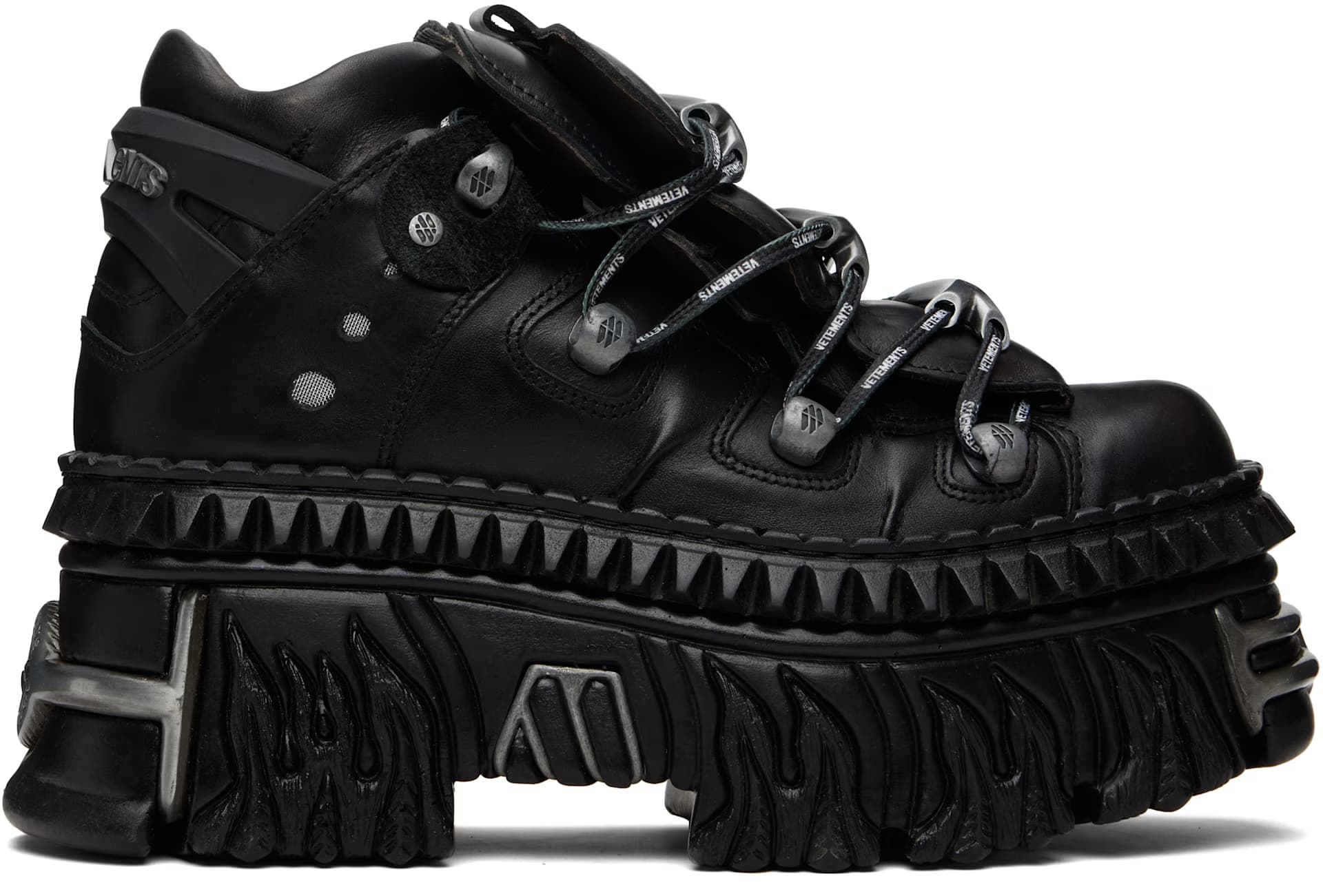 Black New Rock Edition Fire Platform Sneakers by VETEMENTS