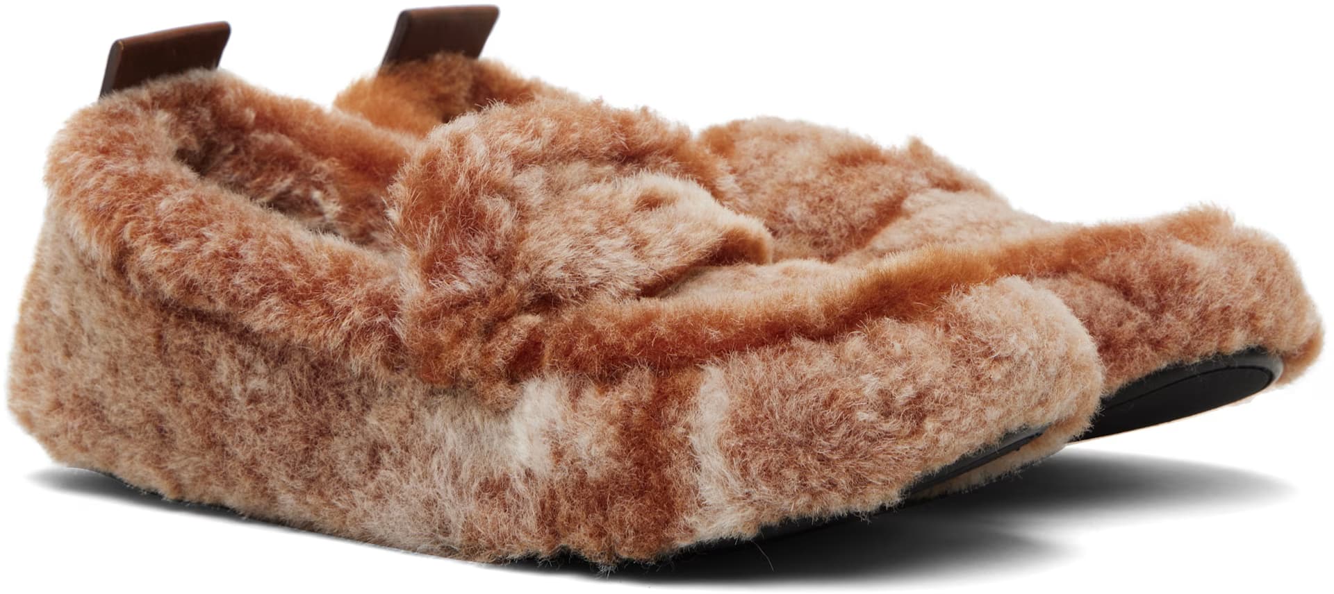Orange Shearling Loafers 4