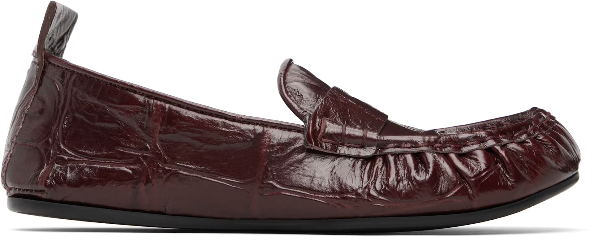 Burgundy Leather Saddle Loafers by Acne Studios