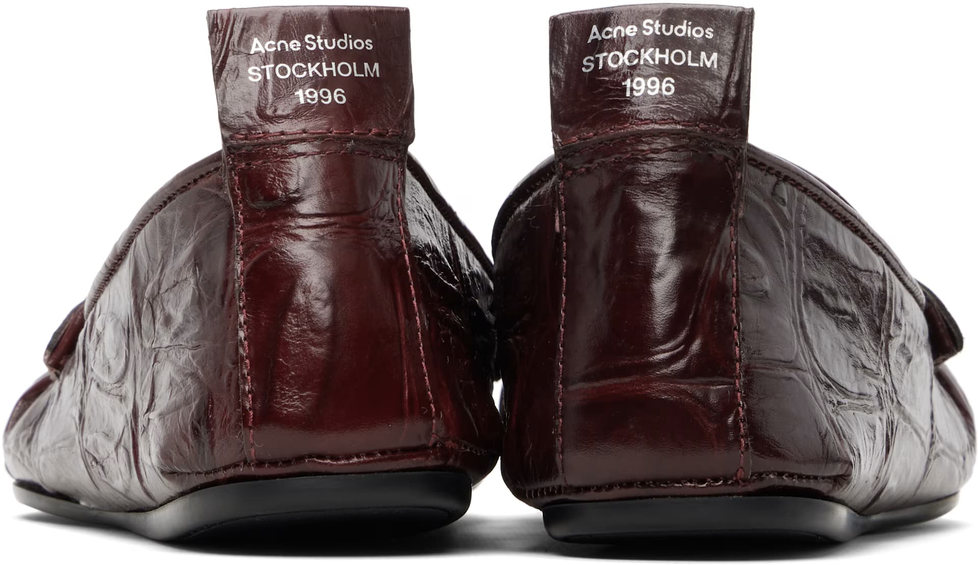 Burgundy Leather Saddle Loafers 2