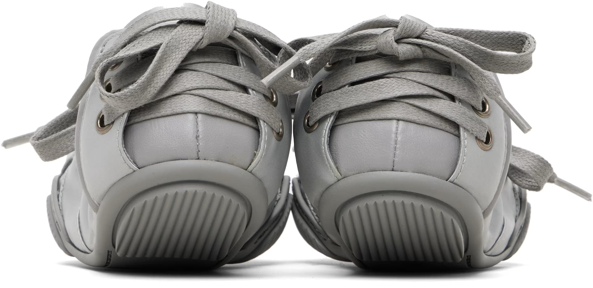 Gray Lace-Up Satin Sneakers 2