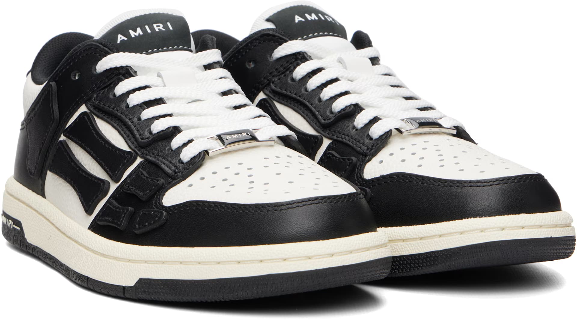 Black & White Skel-Top Low Sneakers 4