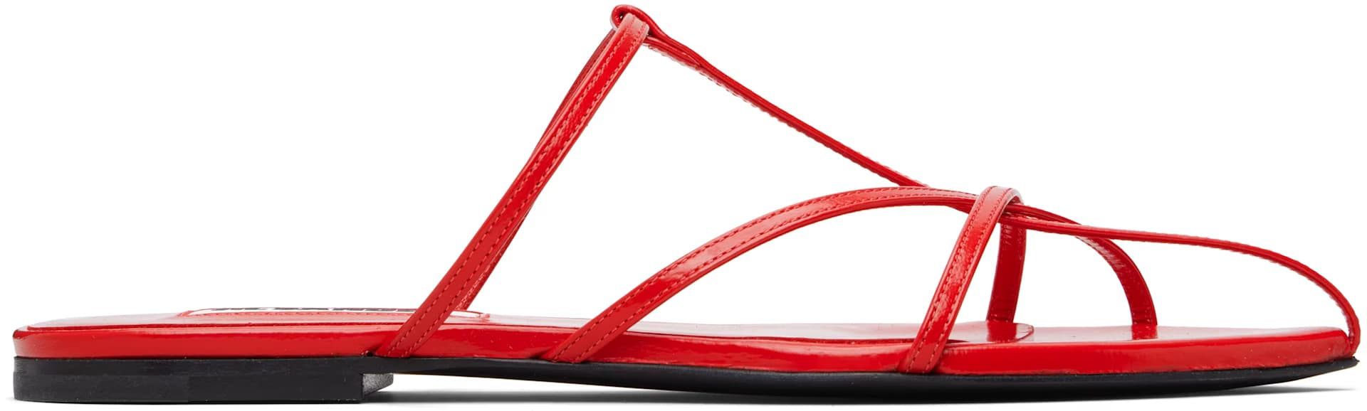 Red Pointed Toe Sandals by Jil Sander