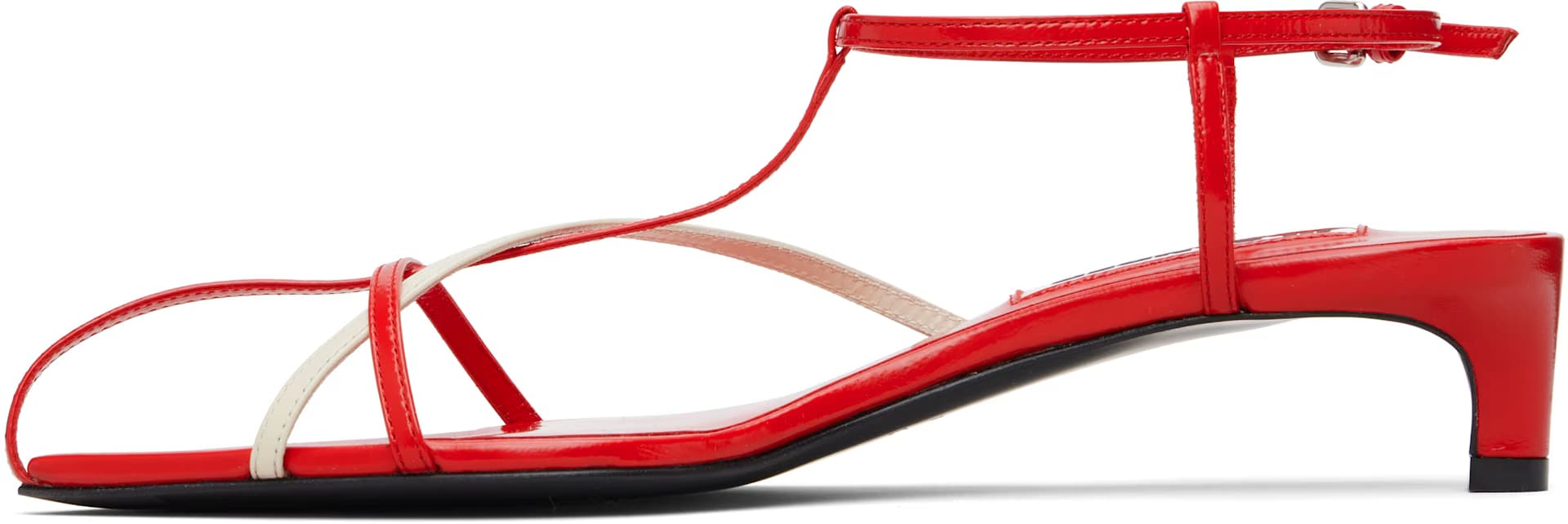 Red Cage Low Heeled Sandals 3