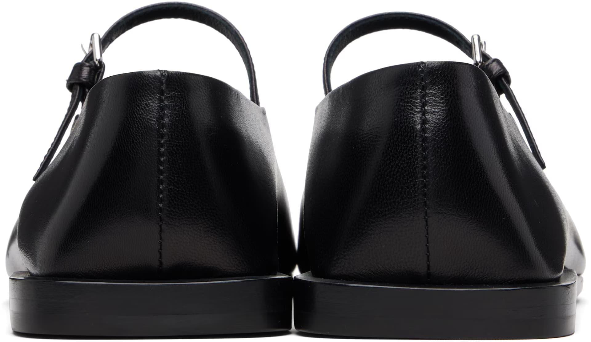 Black Buckle Strap Ballerina Flats 2