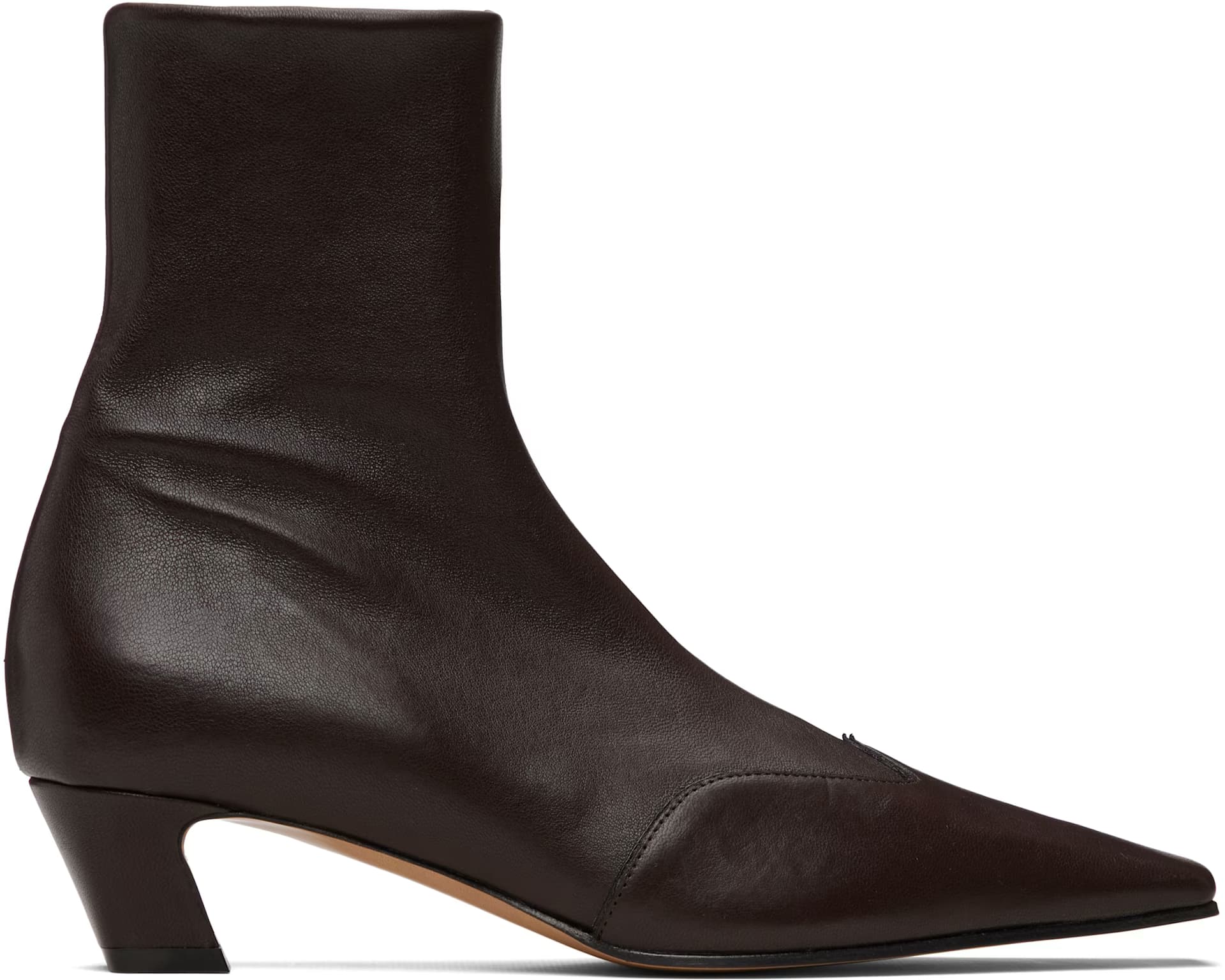 Brown Nevada Stretch Low Boots by KHAITE