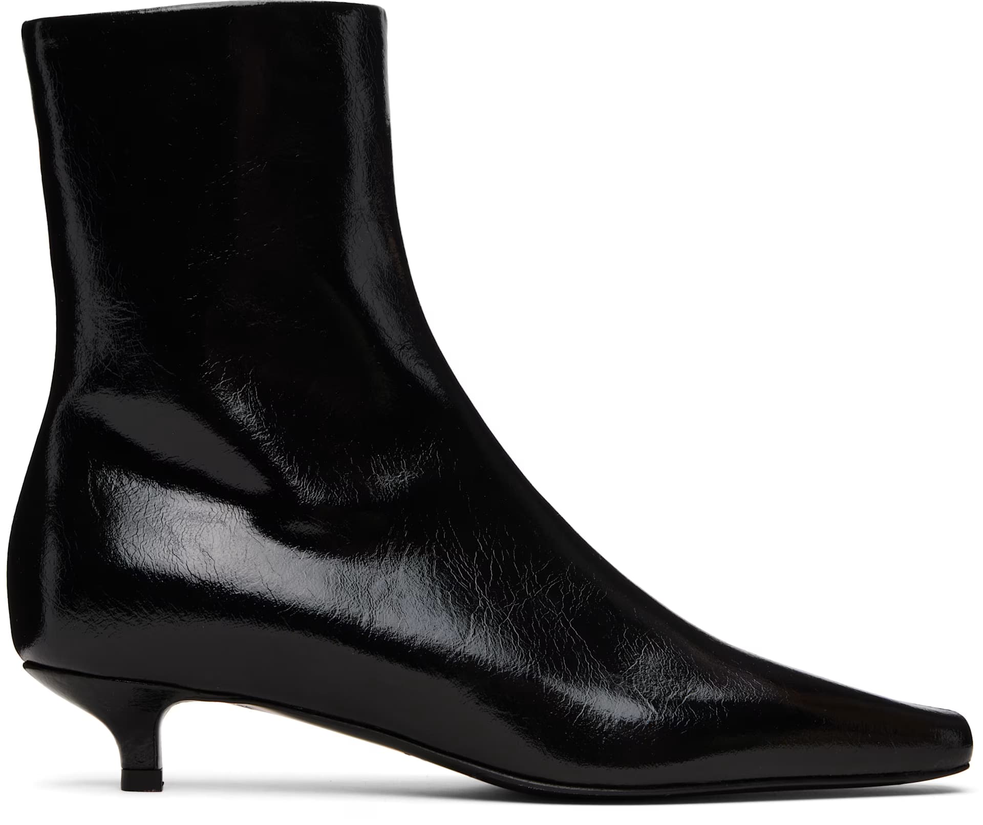 Black Slim Naplack Ankle Boots by Toteme