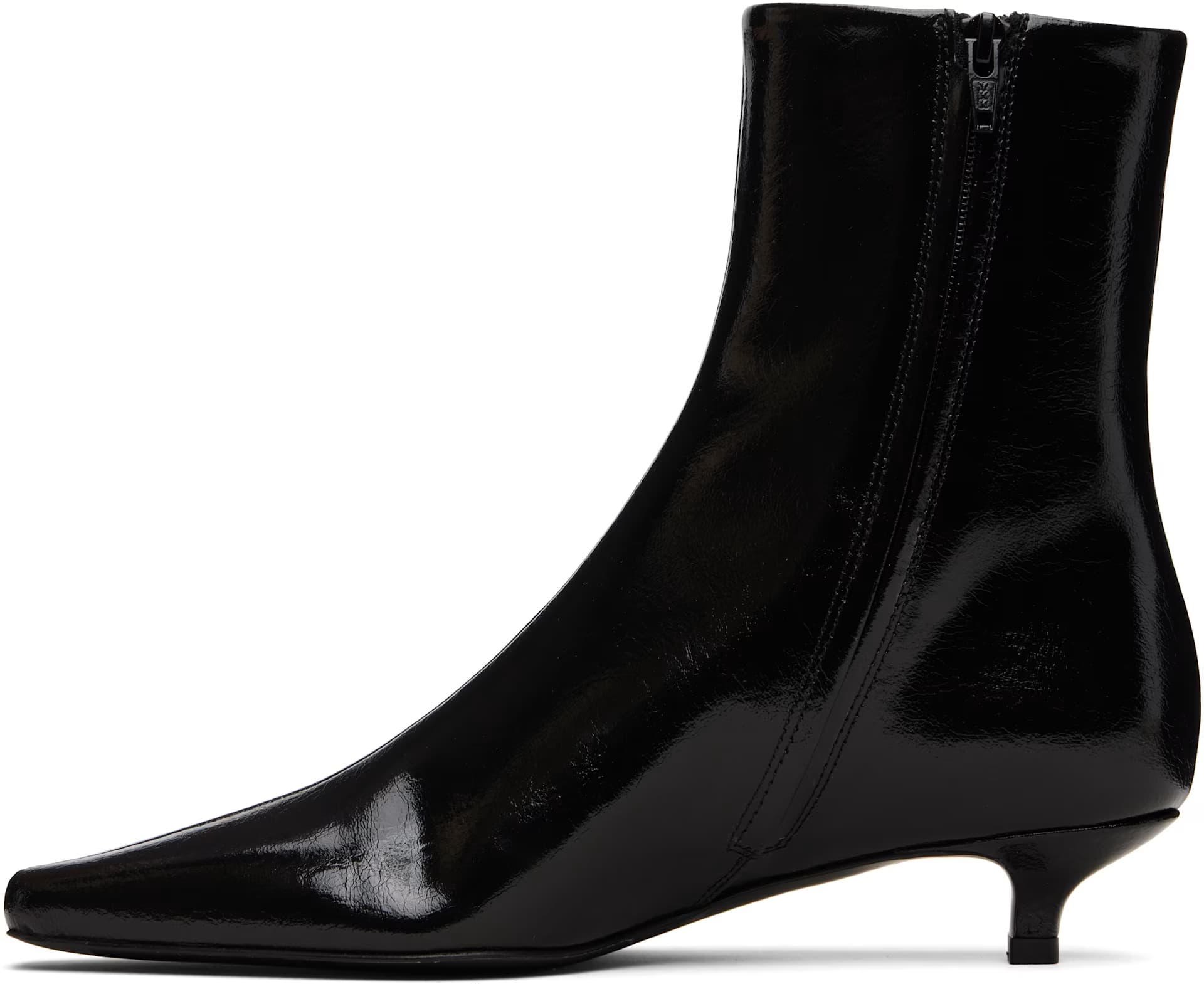 Black Slim Naplack Ankle Boots 3