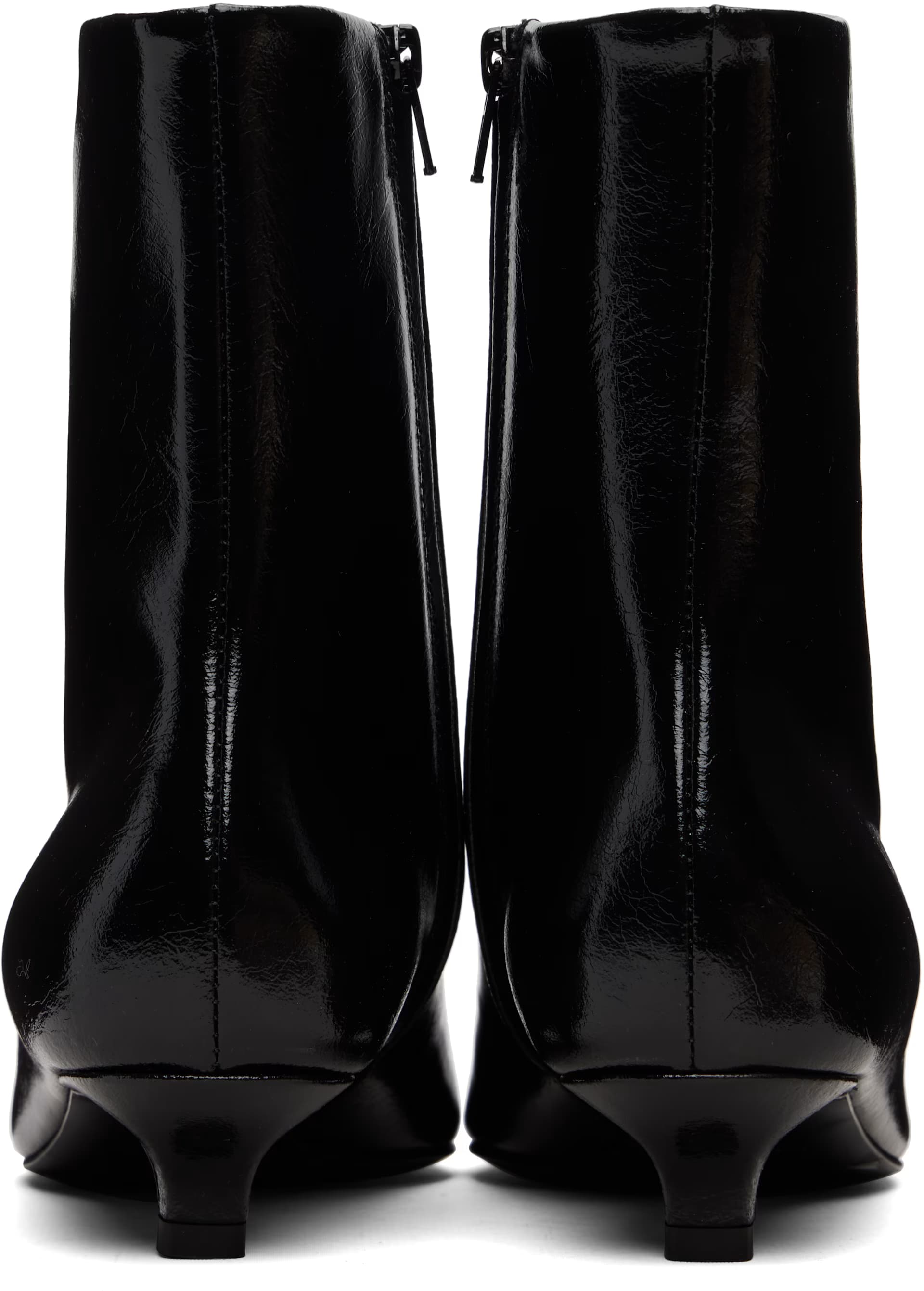 Black Slim Naplack Ankle Boots 2