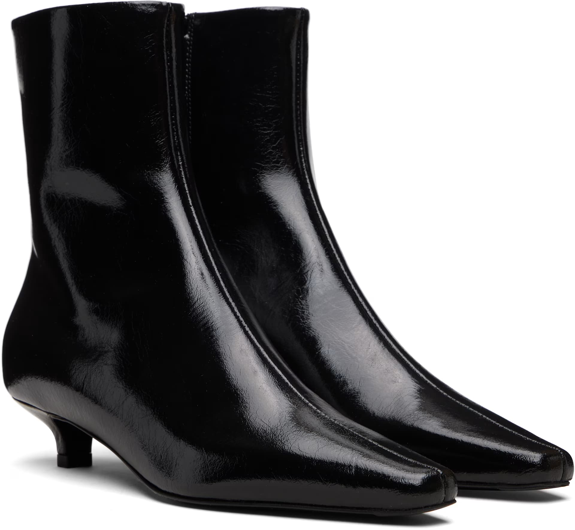 Black Slim Naplack Ankle Boots 4