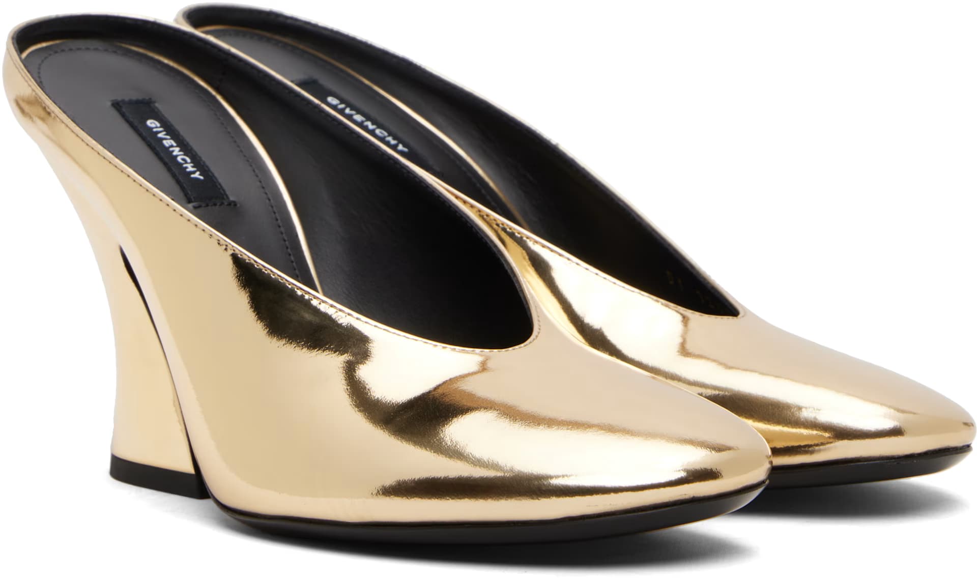 Gold Sculpted Mules 4