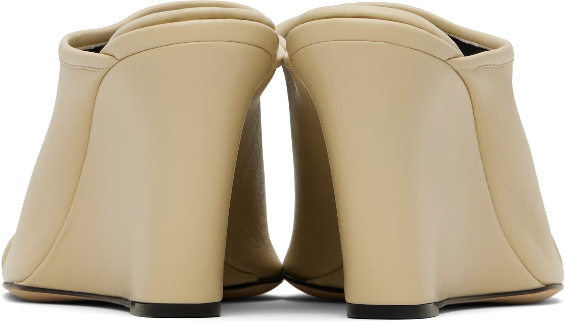 Beige 75mm Stretch Mules 2