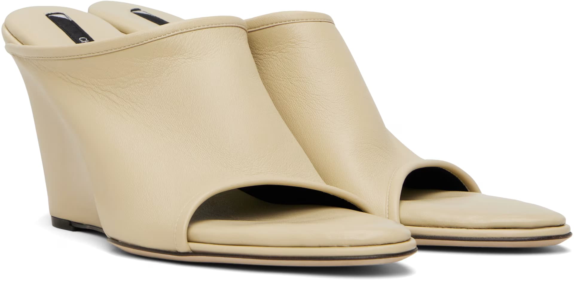 Beige 75mm Stretch Mules 4