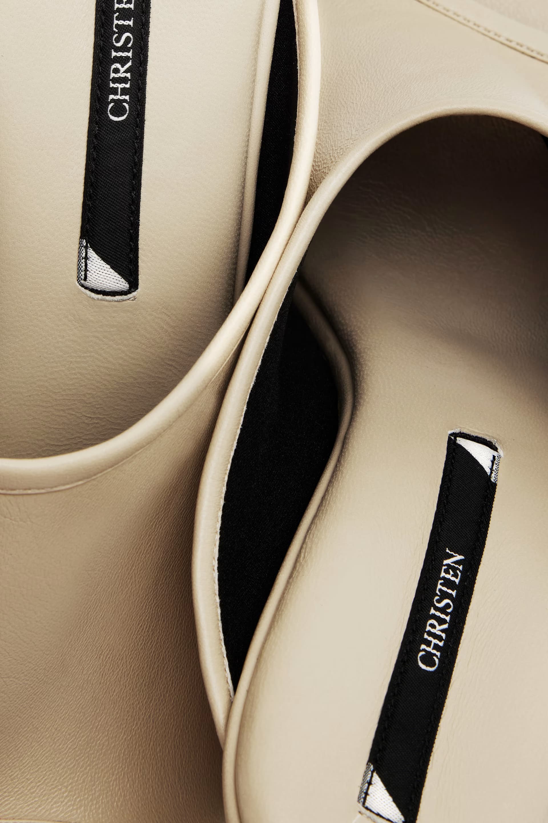Beige 75mm Stretch Mules 5