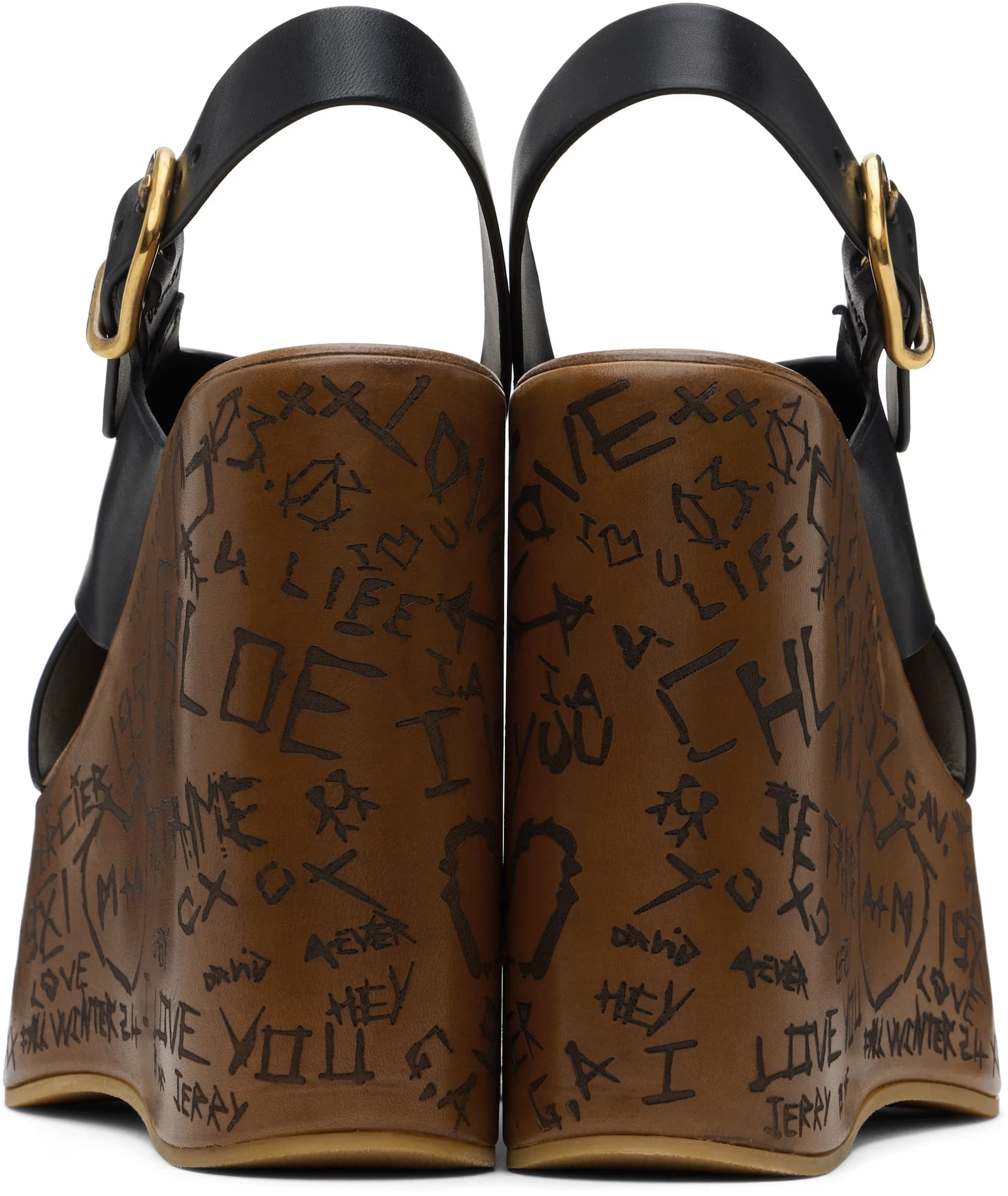 Black Maxime Wedge Sandals 2