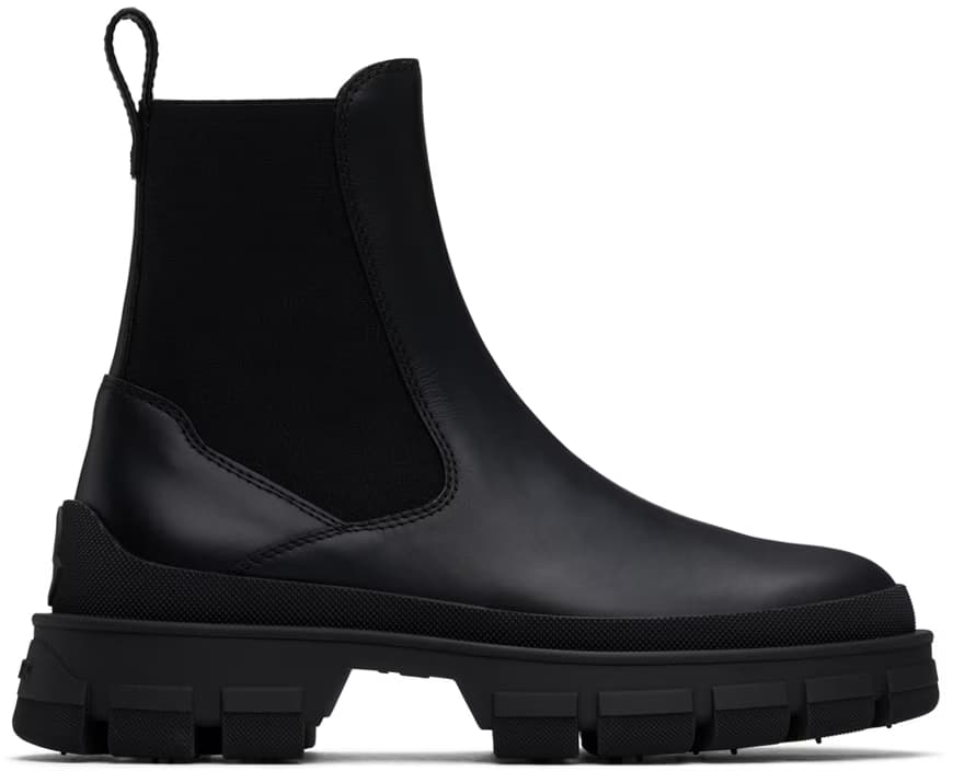 Black Hevea Chelsea Boots by Moncler