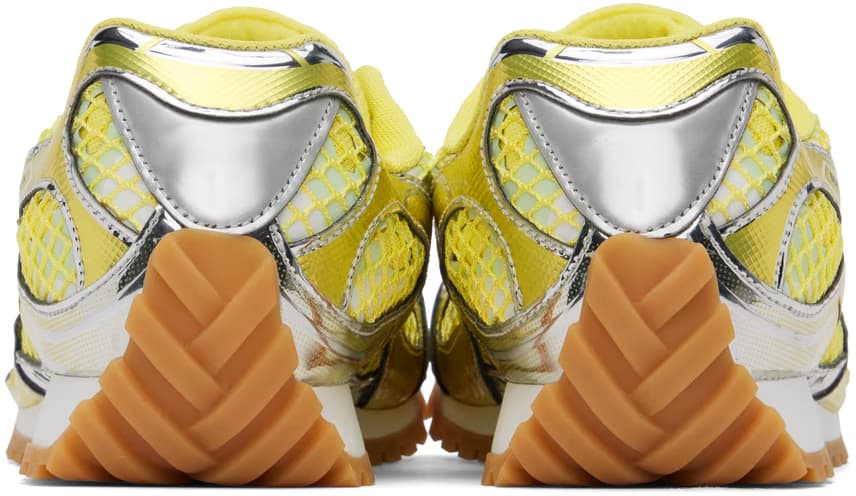 Silver & Yellow Orbit Sneakers 2