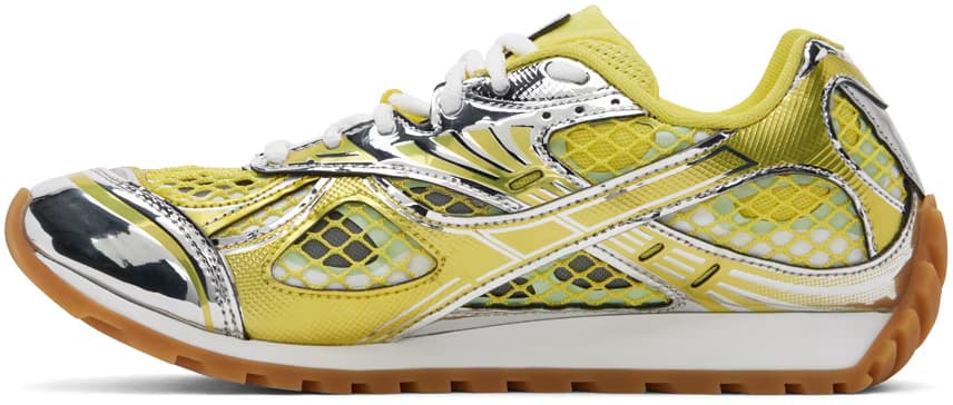 Silver & Yellow Orbit Sneakers 3
