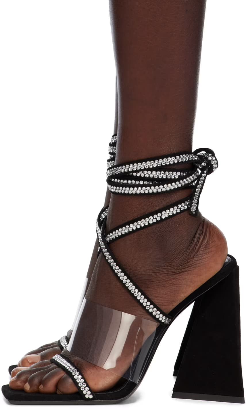 Black Isa Heeled Sandals 3