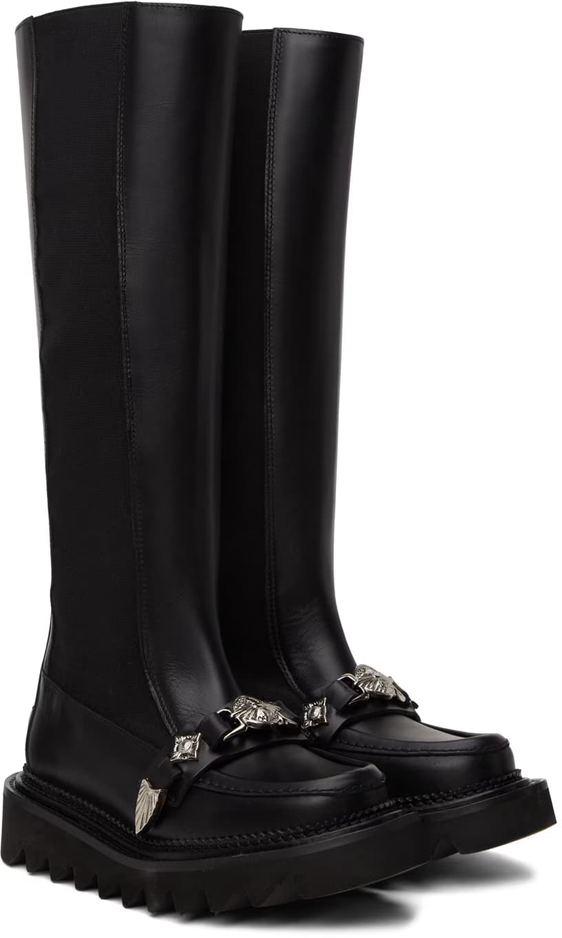 Black Leather Tall Boots 4