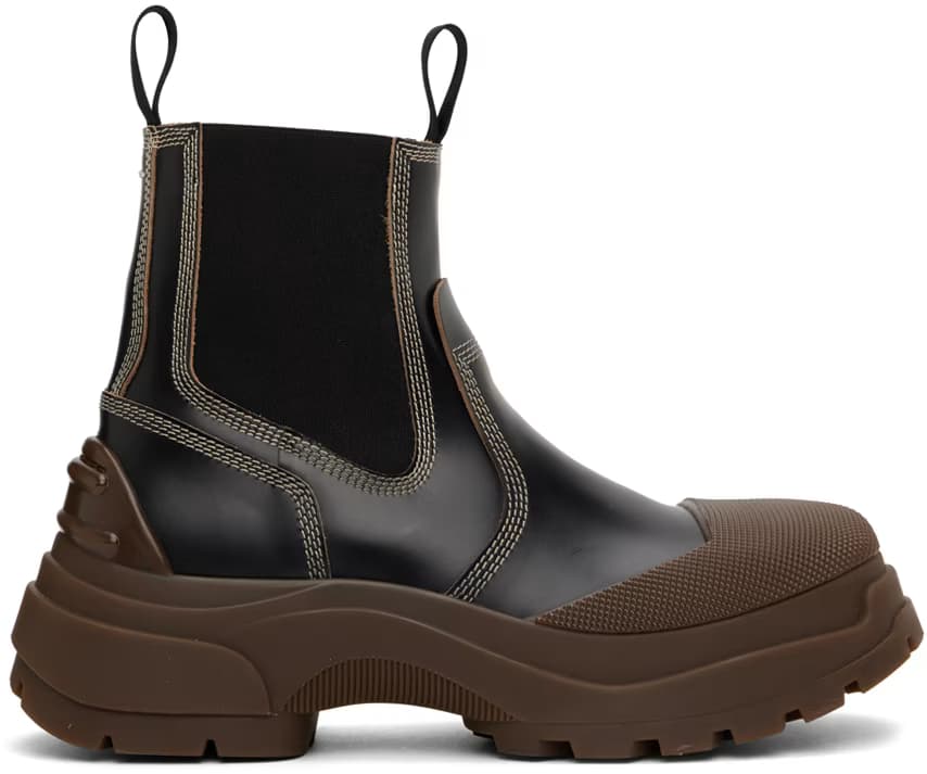 Black Chunky Chelsea Boots by Maison Margiela