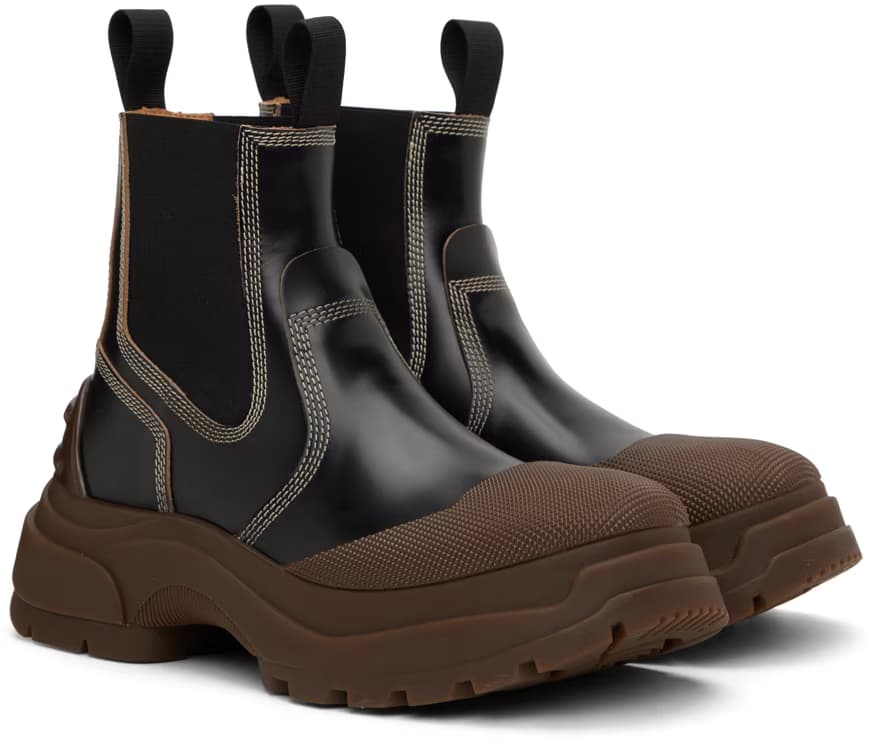 Black Chunky Chelsea Boots 4
