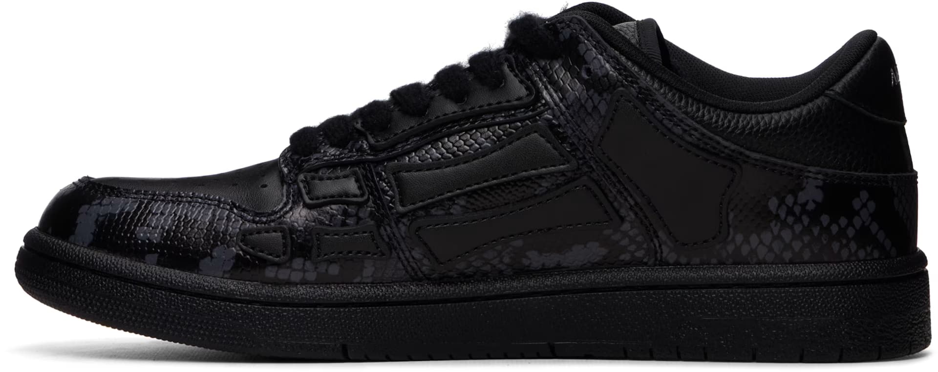 Black Printed Python Skel Top Low Sneakers 3