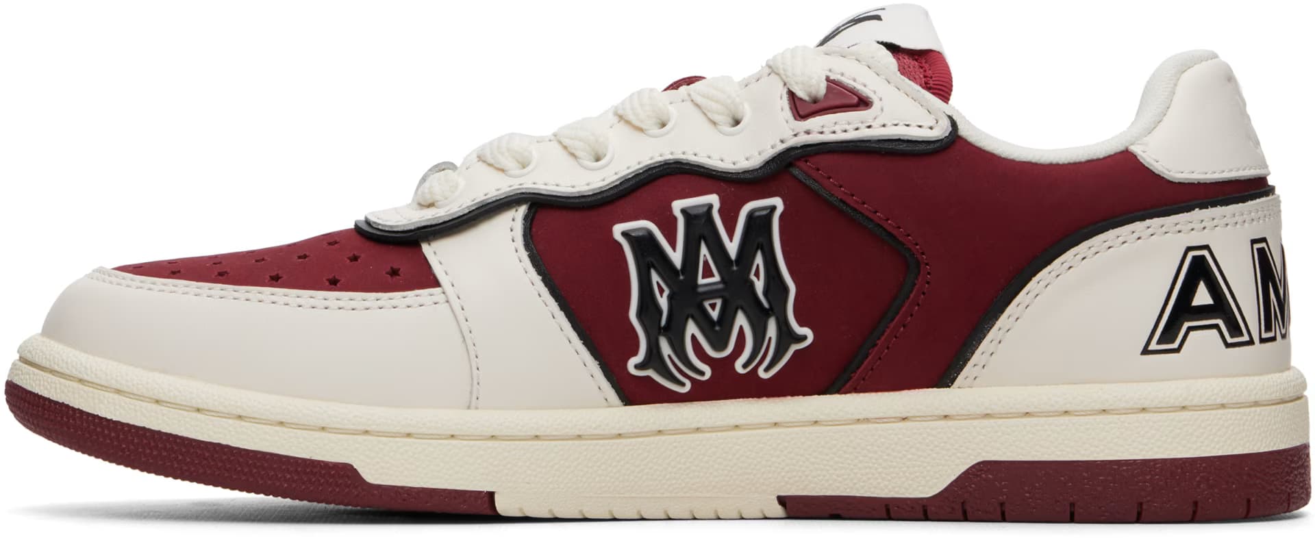 White & Burgundy Newport Sneakers 3