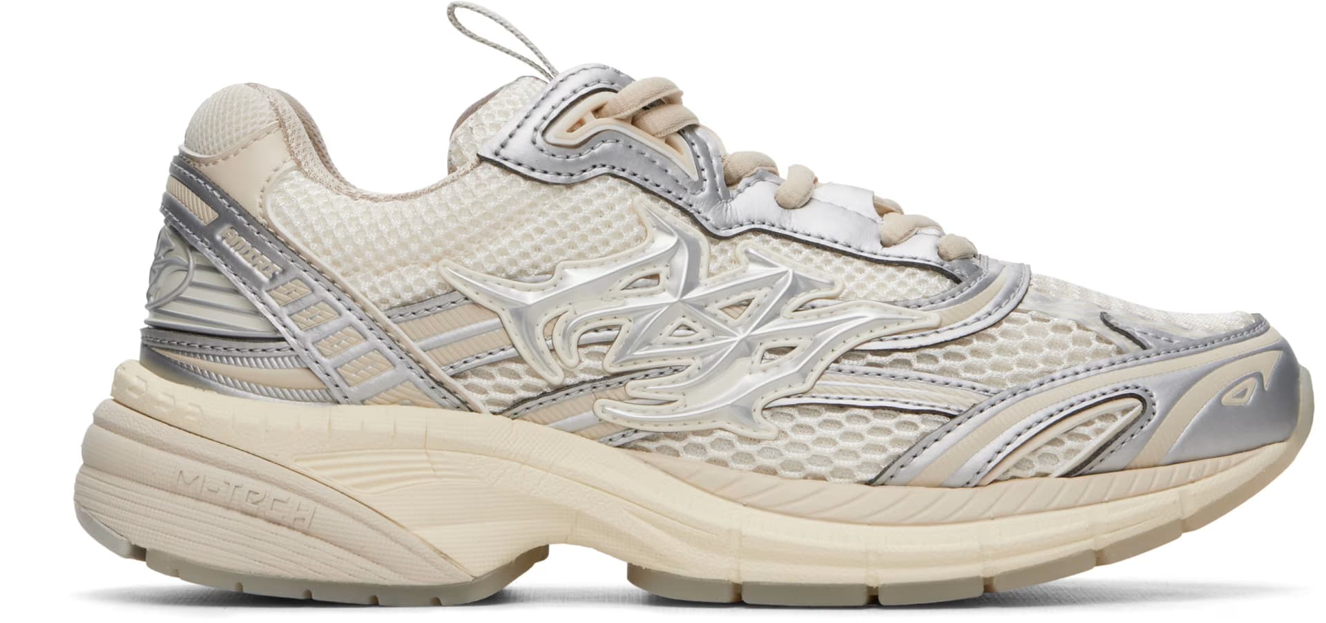 White & Silver Metallic M-Tech Sneakers by Amiri