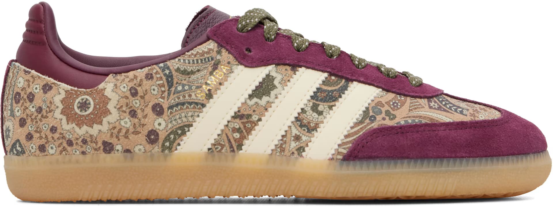 Burgundy & Beige Samba OG Liberty London Sneakers by adidas Originals