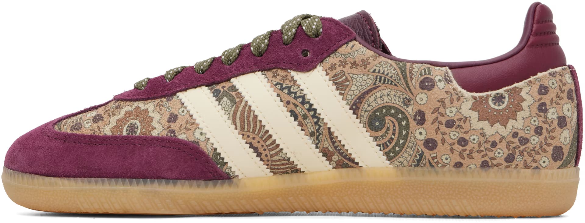 Burgundy & Beige Samba OG Liberty London Sneakers by adidas Originals