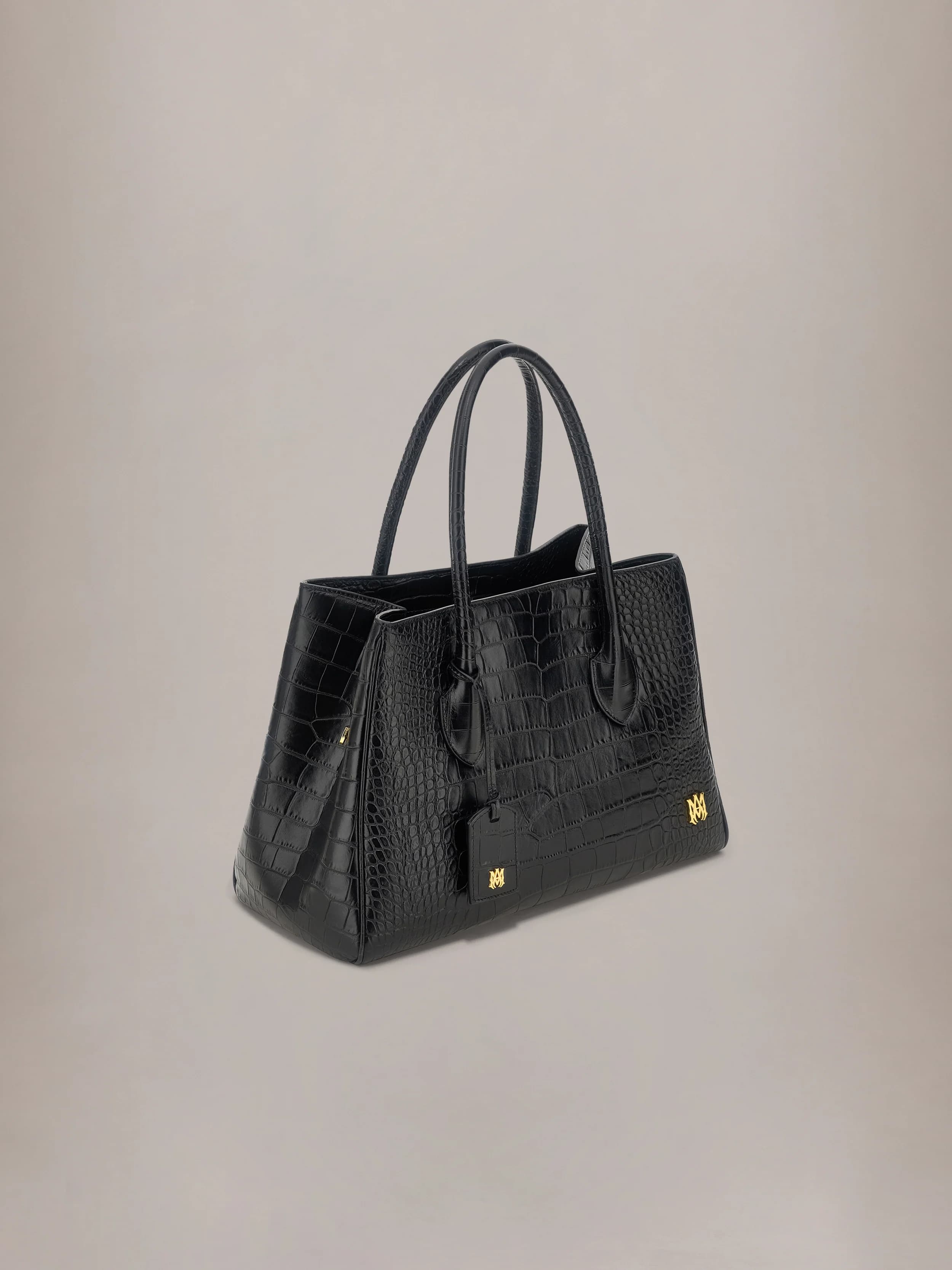 WOMEN - WOMEN'S EMBOSSED CROC HONEY 40 TOTE - Black by Amiri