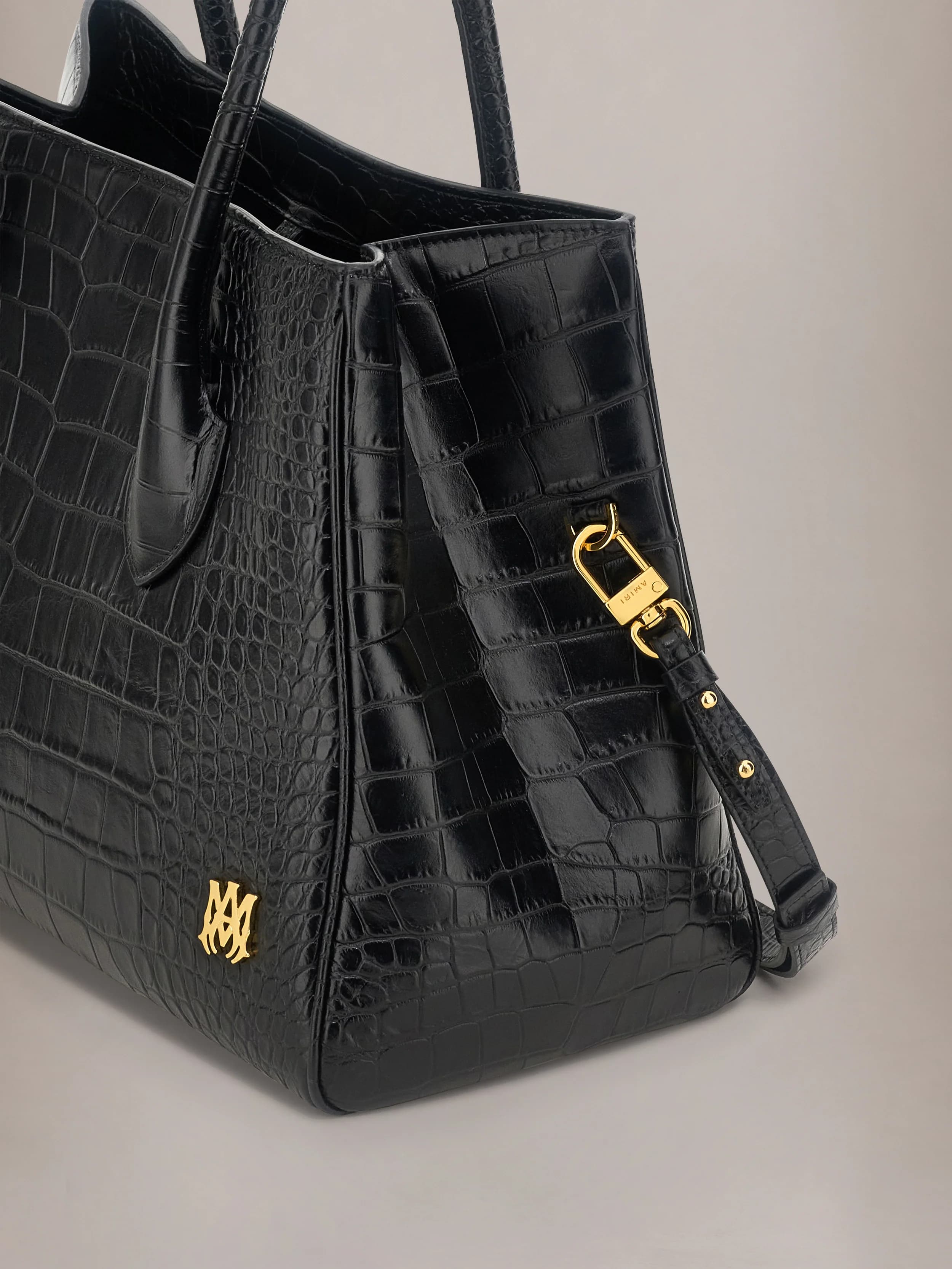 WOMEN - WOMEN'S EMBOSSED CROC HONEY 40 TOTE - Black by Amiri