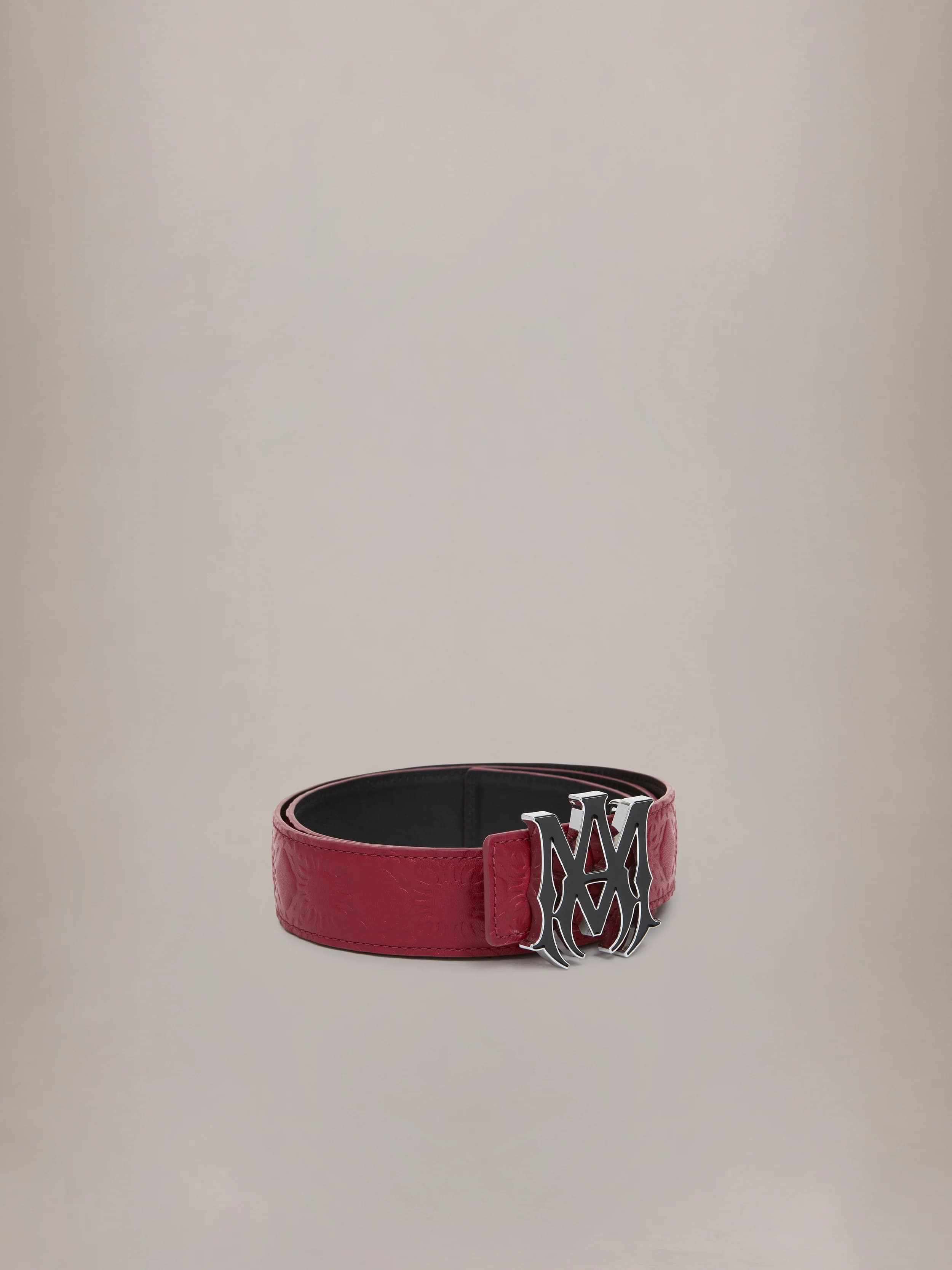 MA QUAD LEATHER 4CM BELT - Red Rose 2