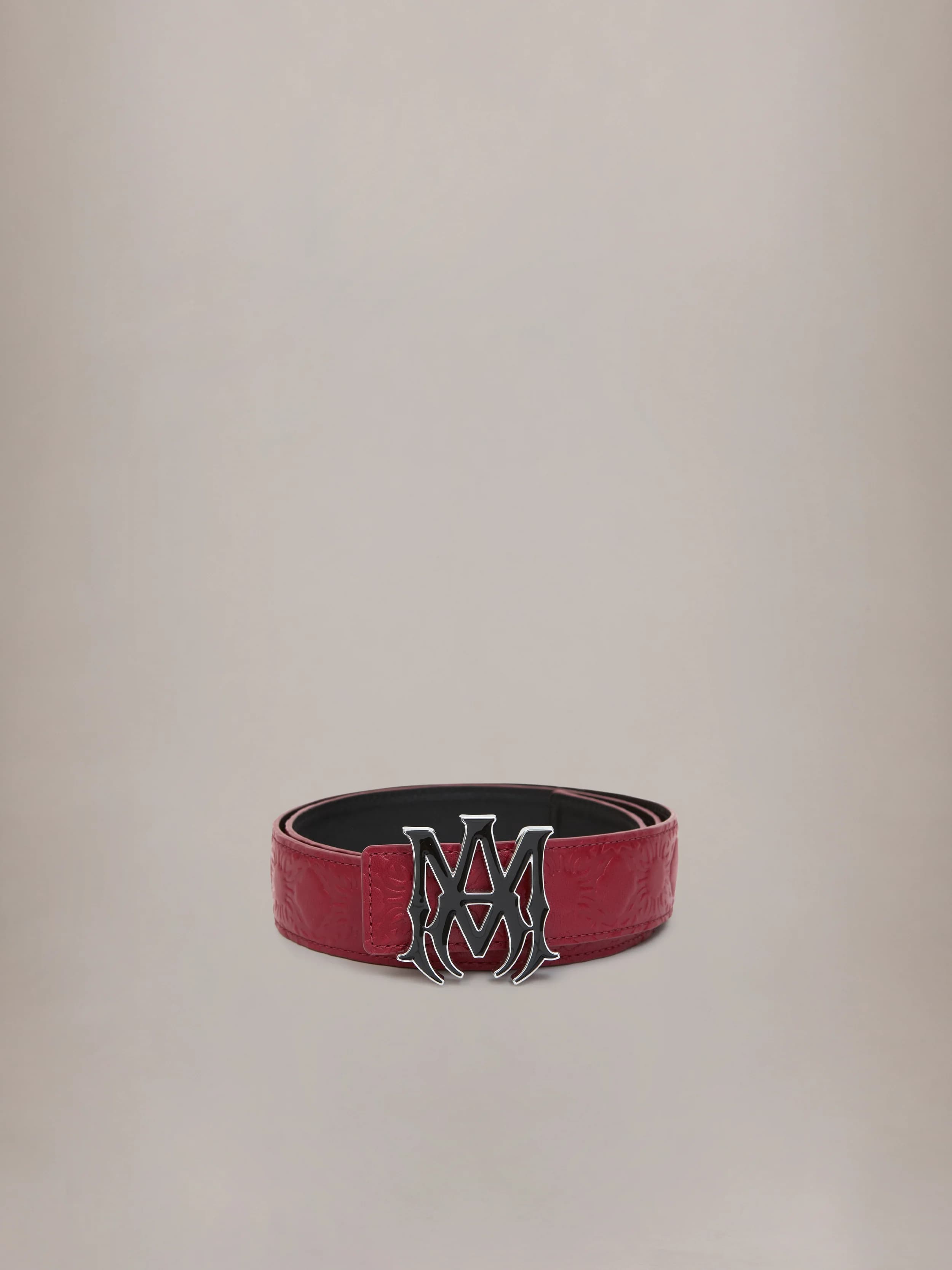 MA QUAD LEATHER 4CM BELT - Red Rose by Amiri