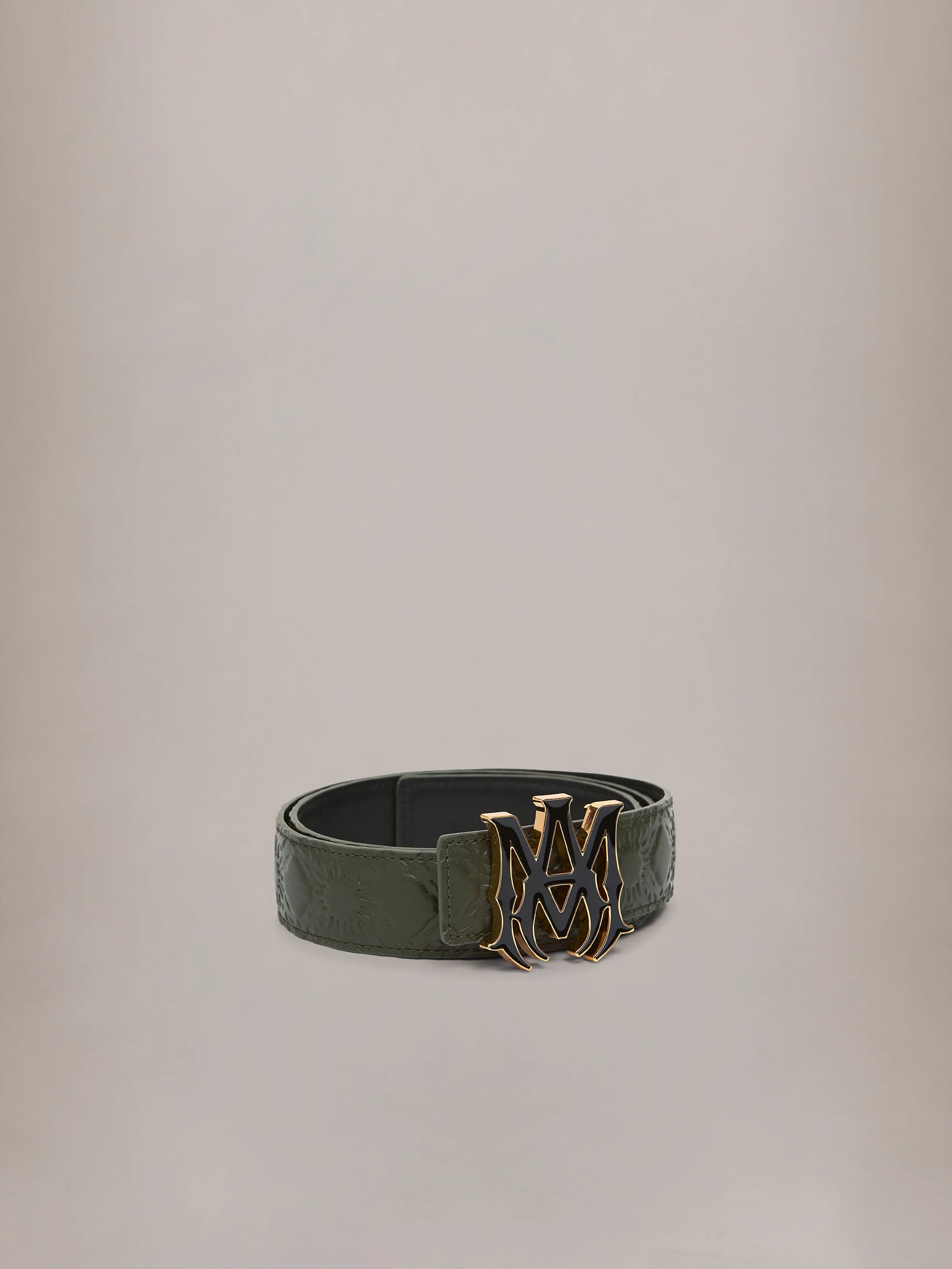 MA QUAD LEATHER 4CM BELT - Dark Sage 3