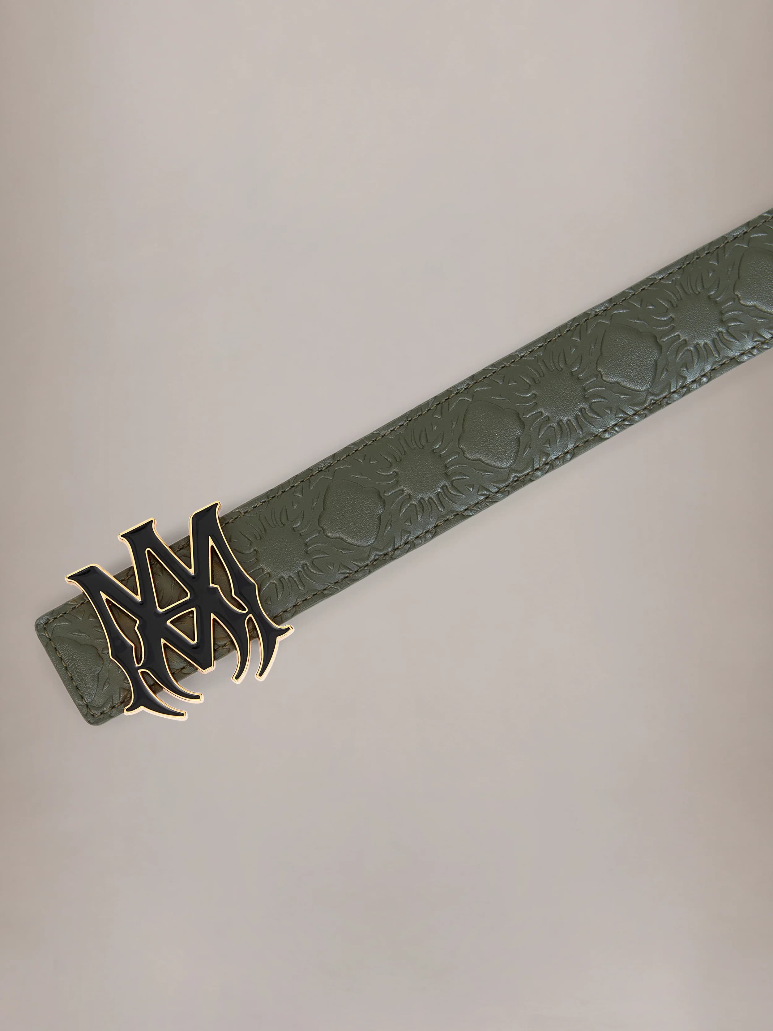 MA QUAD LEATHER 4CM BELT - Dark Sage 2