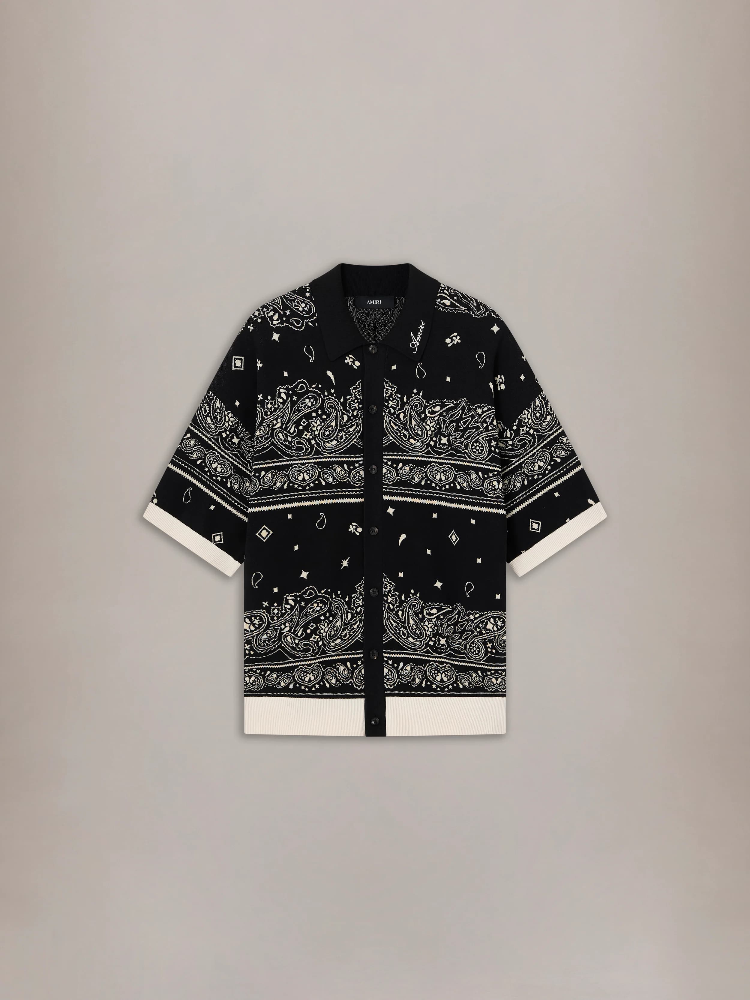 BANDANA SKATER KNIT SHIRT - Black by Amiri