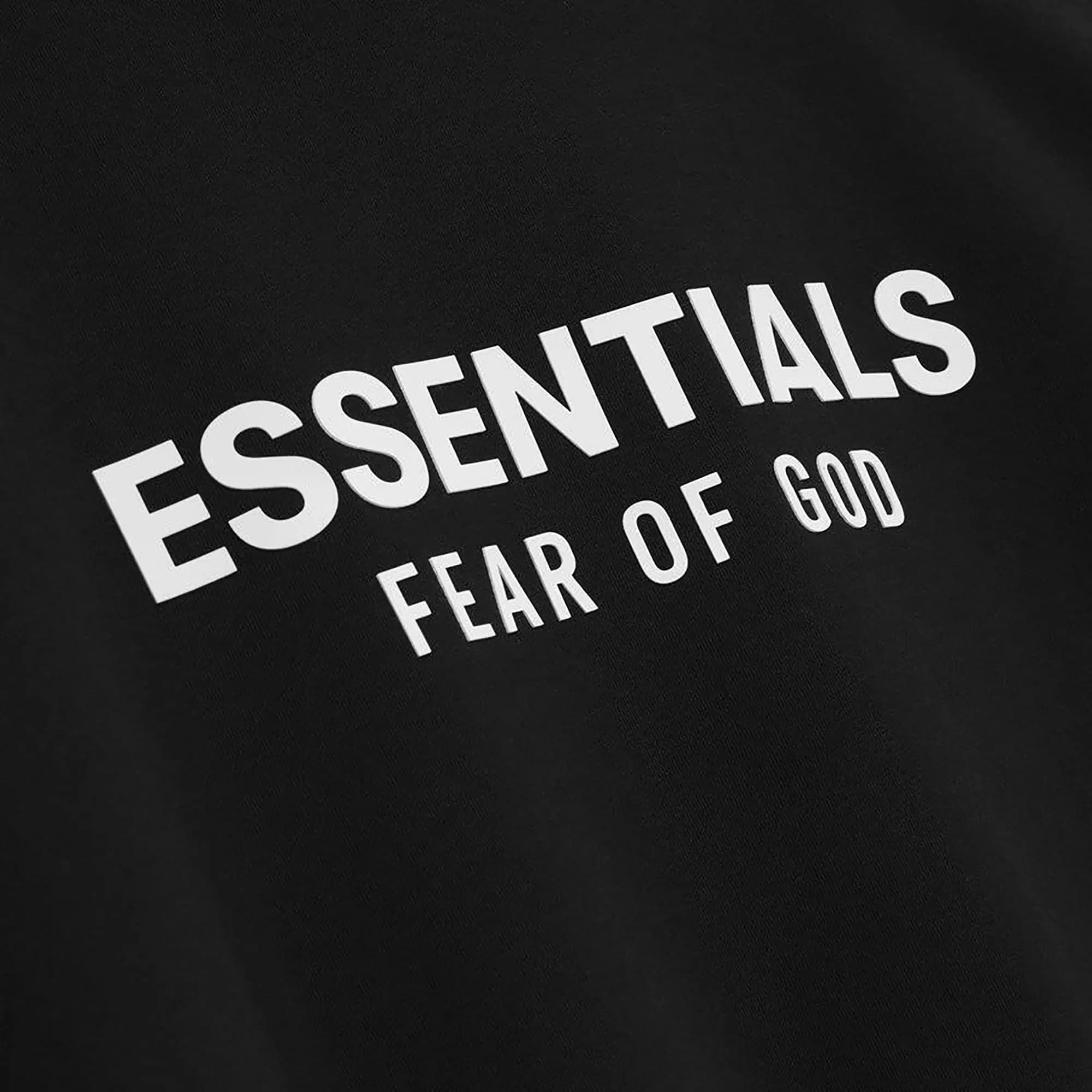 Fear of God Essentials Classic Fit Fleece Hoodie 'Jet Black' 3
