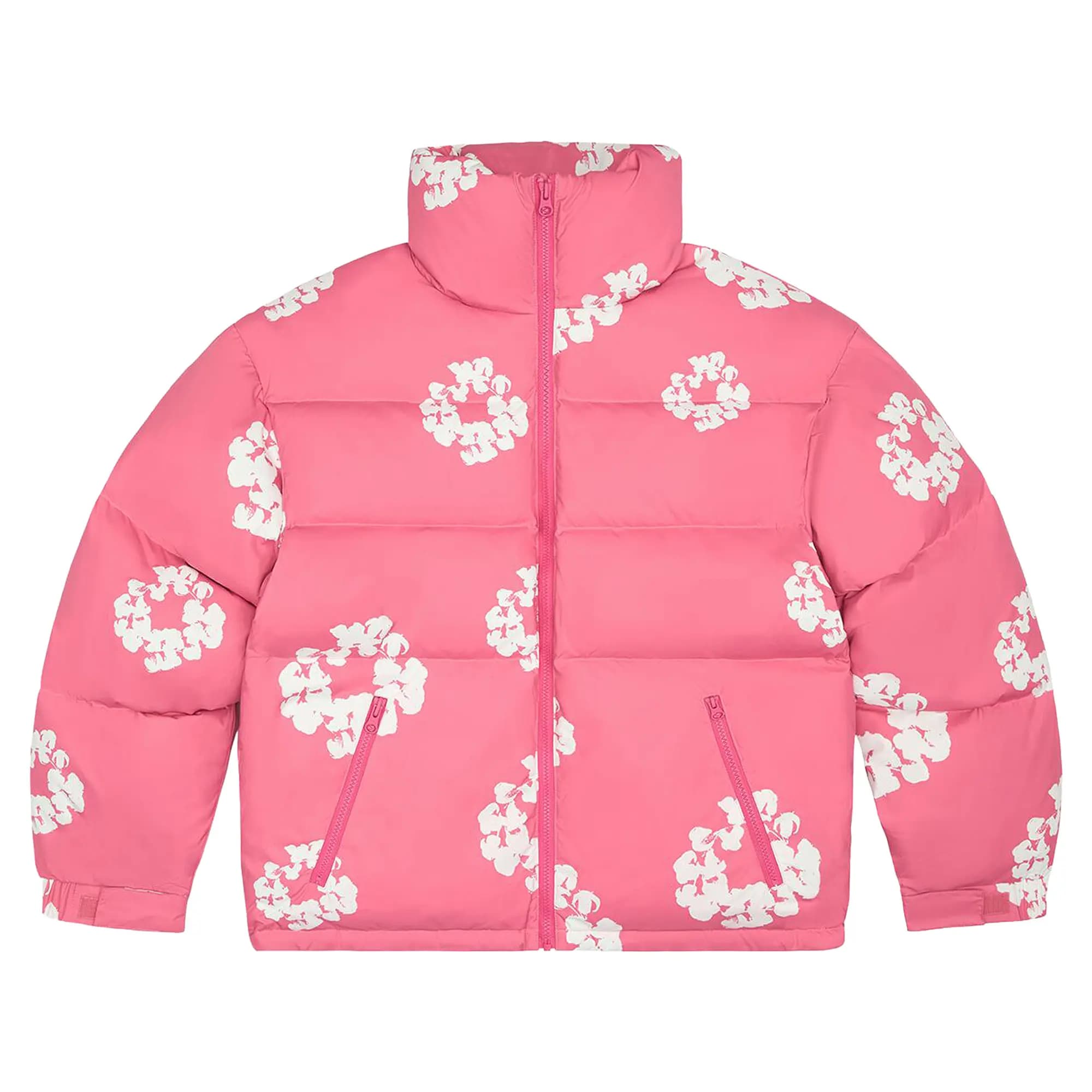 Denim Tears Cotton Wreath Puffer Jacket 'Pink' by Denim Tears
