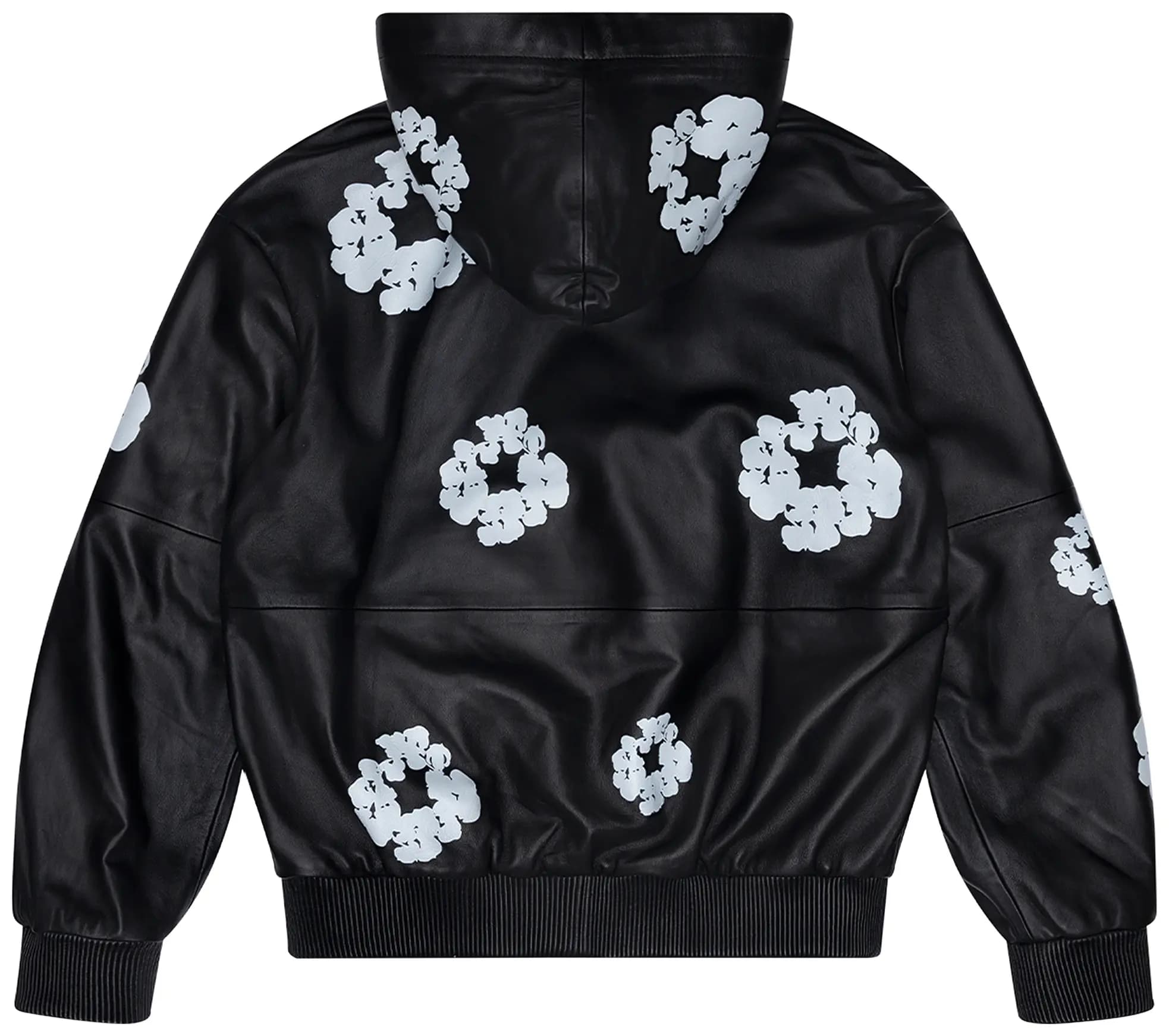 Denim Tears Leather Cotton Wreath Zip Hoodie 'Black' 2